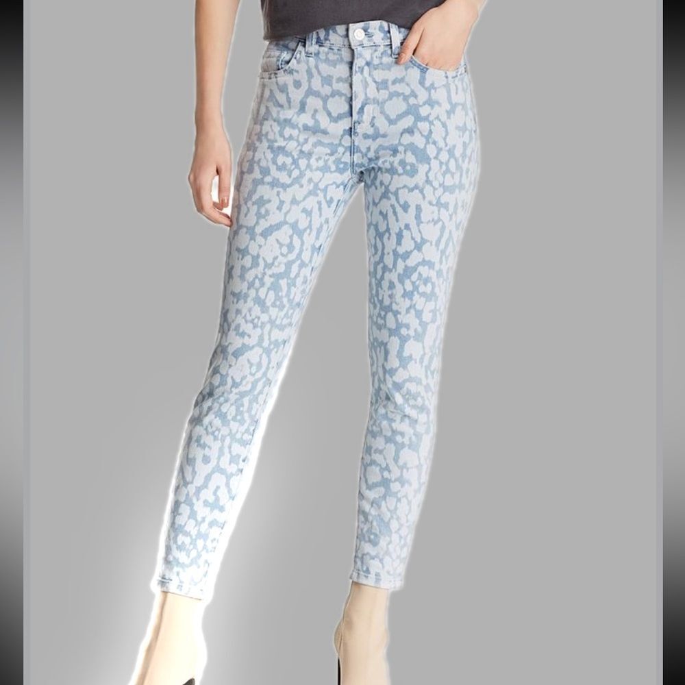 Current/Elliott
The Stiletto High-Rise
Ankle Skinny Jeans 
Inky Leopard Size 27